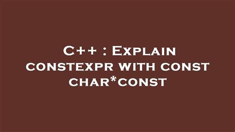constexpr char vs const char.
